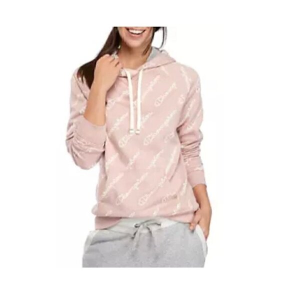 Champion Pink Drawstring Pullover Sweatshirt Hoodie w Pockets (Womens S) - Picture 2 of 10